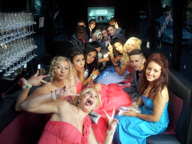 Pink Limo Party Bus